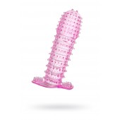 Гелевая розовая насадка с шипами - 12 см. - Toyfa Basic - в Ачинске купить с доставкой