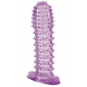 Гелевая фиолетовая насадка с шипами - 12 см. - Toyfa Basic - в Ачинске купить с доставкой