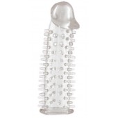 Прозрачная насадка на половой член с закрытой головкой и шипами - 12,5 см. - Toyfa Basic - в Ачинске купить с доставкой