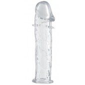 Гладкая прозрачная насадка с усиками под головкой - 12,5 см. - Toyfa Basic - в Ачинске купить с доставкой