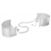 Серебристые наручники-браслеты Desir Metallique Handcuffs - Bijoux Indiscrets - купить с доставкой в Ачинске