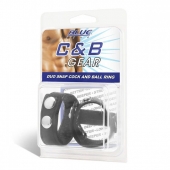 Утяжка на пенис с клёпками Duo Snap Cock And Ball Ring - BlueLine - купить с доставкой в Ачинске