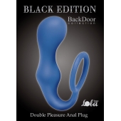 Синее эрекционное кольцо с анальной пробкой Double Pleasure Anal Plug - Lola Games - в Ачинске купить с доставкой