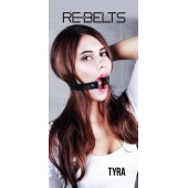Чёрный кожаный чокер-кляп Tyra Black - Rebelts - купить с доставкой в Ачинске