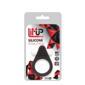 Чёрное эрекционное кольцо LIT-UP SILICONE STIMU RING 1 BLACK - Dream Toys - в Ачинске купить с доставкой
