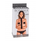 Ошейник с длинной лентой и наручниками Strap Bondage Kit Plus Size - Lola Games - купить с доставкой в Ачинске