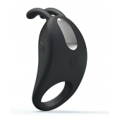 Чёрное эрекционное кольцо с вибрацией Rabbit Vibrator - Baile - в Ачинске купить с доставкой