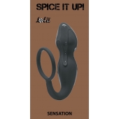 Серое эрекционное кольцо Sensation с анальным стимулятором - Lola Games - в Ачинске купить с доставкой