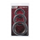 Набор из 3 чёрных эрекционных колец - ToyFa - в Ачинске купить с доставкой