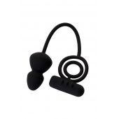 Чёрное эрекционное кольцо с вибростимулятором и анальным хвостом - Erotist Adult Toys - в Ачинске купить с доставкой