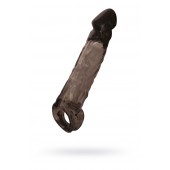 Чёрная насадка на пенис Tс подхватом - 19,5 см. - ToyFa - в Ачинске купить с доставкой