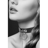 Узенький ошейник из полиуретана с кольцом - Bijoux Pour Toi - купить с доставкой в Ачинске