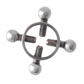 Серебристые зажимы для сосков на винтах - ToyFa - купить с доставкой в Ачинске