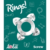 Прозрачное эрекционное кольцо Rings Screw - Lola Games - в Ачинске купить с доставкой