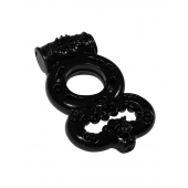 Чёрное эрекционное кольцо Rings Treadle с подхватом - Lola Games - в Ачинске купить с доставкой