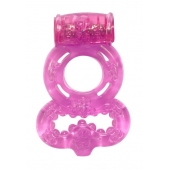 Розовое эрекционное кольцо Rings Treadle с подхватом - Lola Games - в Ачинске купить с доставкой