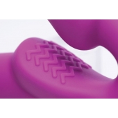 Ярко-розовый безремневой вибрострапон Evoke Vibrating Strapless Silicone Strap-on Dildo - XR Brands - купить с доставкой в Ачинске