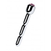 Серебристый уретральный плаг со стразом - 7 см. - ToyFa - купить с доставкой в Ачинске