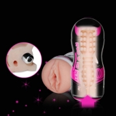 Мастурбатор-вагина Sex In A Can Vibra Vagina Tunnel - Lovetoy - в Ачинске купить с доставкой