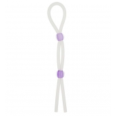 Прозрачное эрекционное кольцо-лассо SILICONE LASSO COCK RING DUAL BEADS - NMC - в Ачинске купить с доставкой