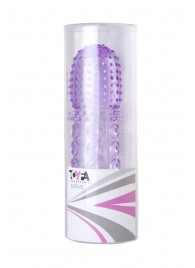 Насадка гелевая фиолетовая с точками, шипами и наплывами - 13,5 см. - Toyfa Basic - в Ачинске купить с доставкой