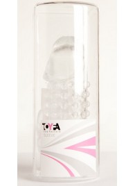 Гелевая прозрачная насадка с 2 отростками - 13 см. - Toyfa Basic - в Ачинске купить с доставкой