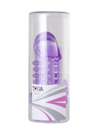 Закрытая фиолетовая насадка с 2 отростками - 13 см. - Toyfa Basic - в Ачинске купить с доставкой