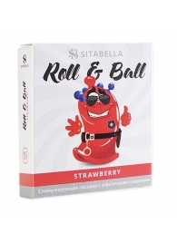 Стимулирующий презерватив-насадка Roll   Ball Strawberry - Sitabella - купить с доставкой в Ачинске