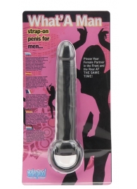 Чёрная насадка на пенис для анальной стимуляции WHATA MAN - 16 см. - Seven Creations - в Ачинске купить с доставкой