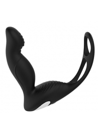 Черный вибромассажер простаты P-PLEASER W ERECTION ENHANCE - Dream Toys - в Ачинске купить с доставкой