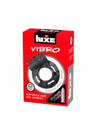 Чёрное эрекционное виброкольцо Luxe VIBRO  Африканский Эль Дьябло  + презерватив - Luxe - в Ачинске купить с доставкой