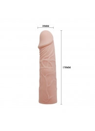 Закрытая телесная насадка-фаллос - 17 см. - Sex Expert - в Ачинске купить с доставкой