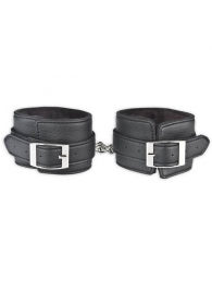 Черные фиксаторы для ног на цепи с мехом внутри - Lux Fetish - купить с доставкой в Ачинске