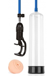 Прозрачная вакуумная помпа Sex Expert с насадкой-вагиной - Sex Expert - в Ачинске купить с доставкой