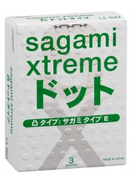 Презервативы Sagami Xtreme SUPER DOTS с точками - 3 шт. - Sagami - купить с доставкой в Ачинске