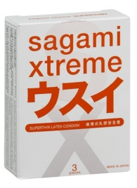 Ультратонкие презервативы Sagami Xtreme SUPERTHIN - 3 шт. - Sagami - купить с доставкой в Ачинске