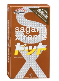 Презервативы Sagami Xtreme FEEL UP с точечной текстурой и линиями прилегания - 10 шт. - Sagami - купить с доставкой в Ачинске