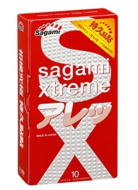 Утолщенные презервативы Sagami Xtreme Feel Long с точками - 10 шт. - Sagami - купить с доставкой в Ачинске