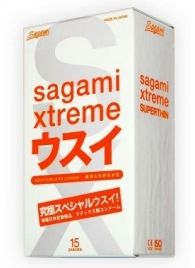 Ультратонкие презервативы Sagami Xtreme SUPERTHIN - 15 шт. - Sagami - купить с доставкой в Ачинске