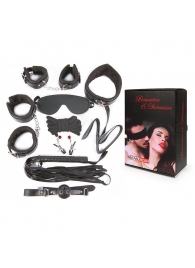 Большой игровой набор БДСМ: наручники, оковы, маска, кляп, плеть, ошейник с поводком, верёвка, зажимы для сосков - Notabu - купить с доставкой в Ачинске