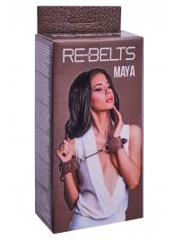 Коричневые кожаные наручники Maya - Rebelts - купить с доставкой в Ачинске