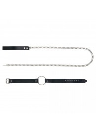 Черный поводок и чокер с кольцом Rada - Rebelts - купить с доставкой в Ачинске