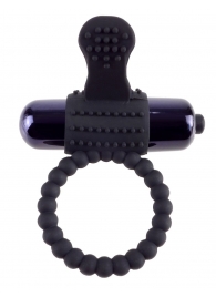 Черное эрекционное виброкольцо Vibrating Silicone Super Ring - Pipedream - в Ачинске купить с доставкой