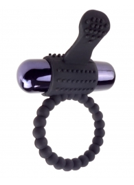 Черное эрекционное виброкольцо Vibrating Silicone Super Ring - Pipedream - в Ачинске купить с доставкой