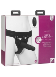 Черный полый вибрострапон Body Extensions BE Aroused - 17,78 см. - Doc Johnson - купить с доставкой в Ачинске