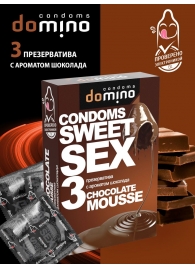 Презервативы для орального секса DOMINO Sweet Sex с ароматом шоколадного мусса - 3 шт. - Domino - купить с доставкой в Ачинске
