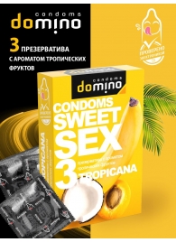 Презервативы для орального секса DOMINO Sweet Sex с ароматом тропических фруктов - 3 шт. - Domino - купить с доставкой в Ачинске