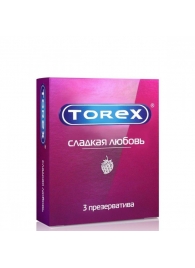 Презервативы Torex  Сладкая любовь  с ароматом клубники - 3 шт. - Torex - купить с доставкой в Ачинске