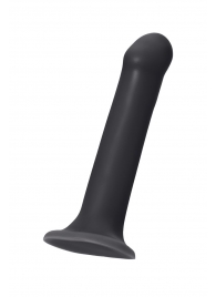 Черный фаллос на присоске Silicone Bendable Dildo L - 19 см. - Strap-on-me - купить с доставкой в Ачинске