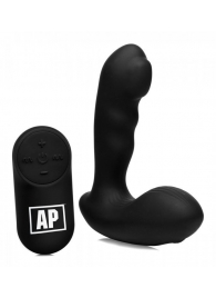 Черный стимулятор простаты Alpha-Pro 7X P-Milker Silicone Prostate Stimulator with Milking Bead - XR Brands - в Ачинске купить с доставкой